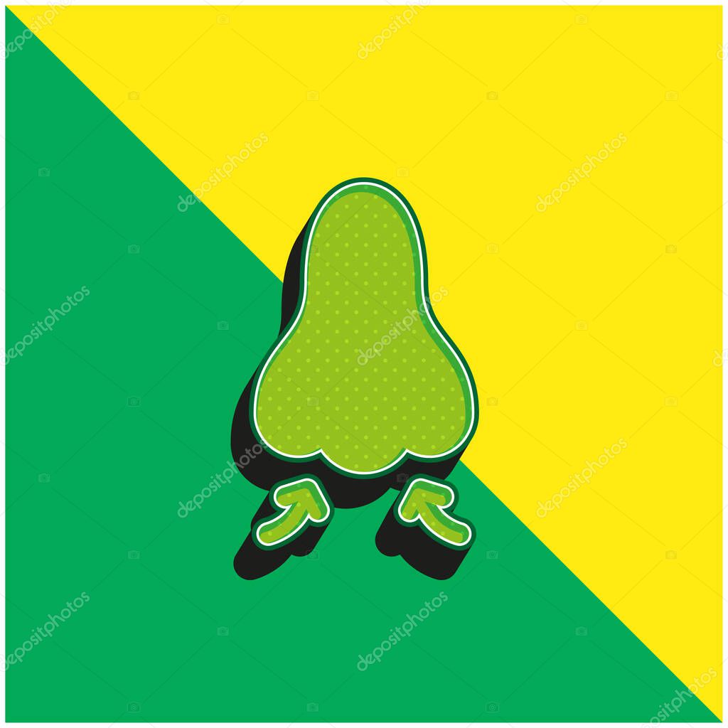 Breathe Green and yellow modern 3d vector icon logo