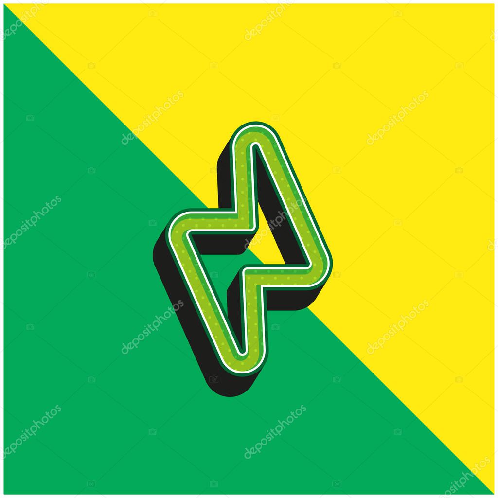 Bolt Outline Green and yellow modern 3d vector icon logo