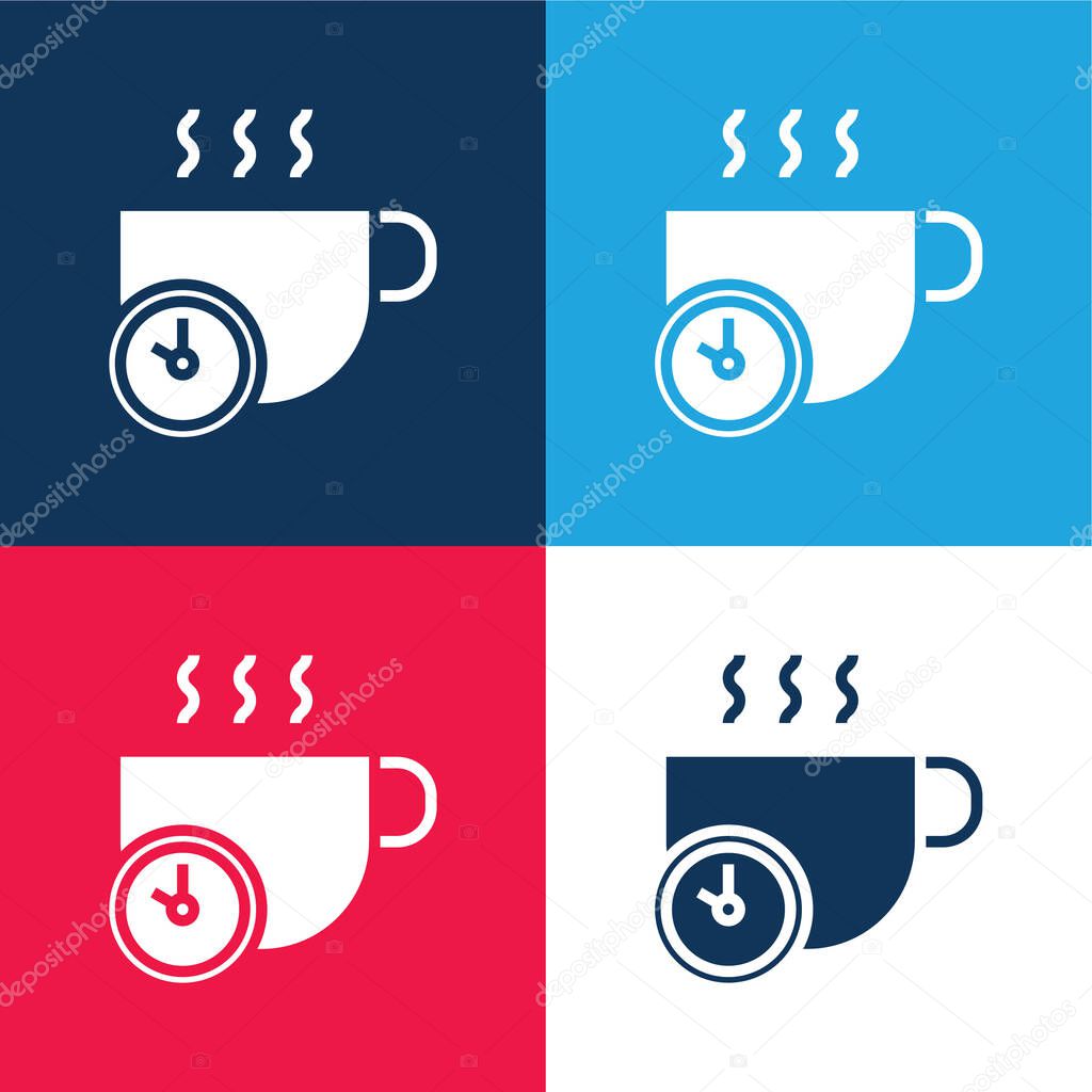 Break blue and red four color minimal icon set