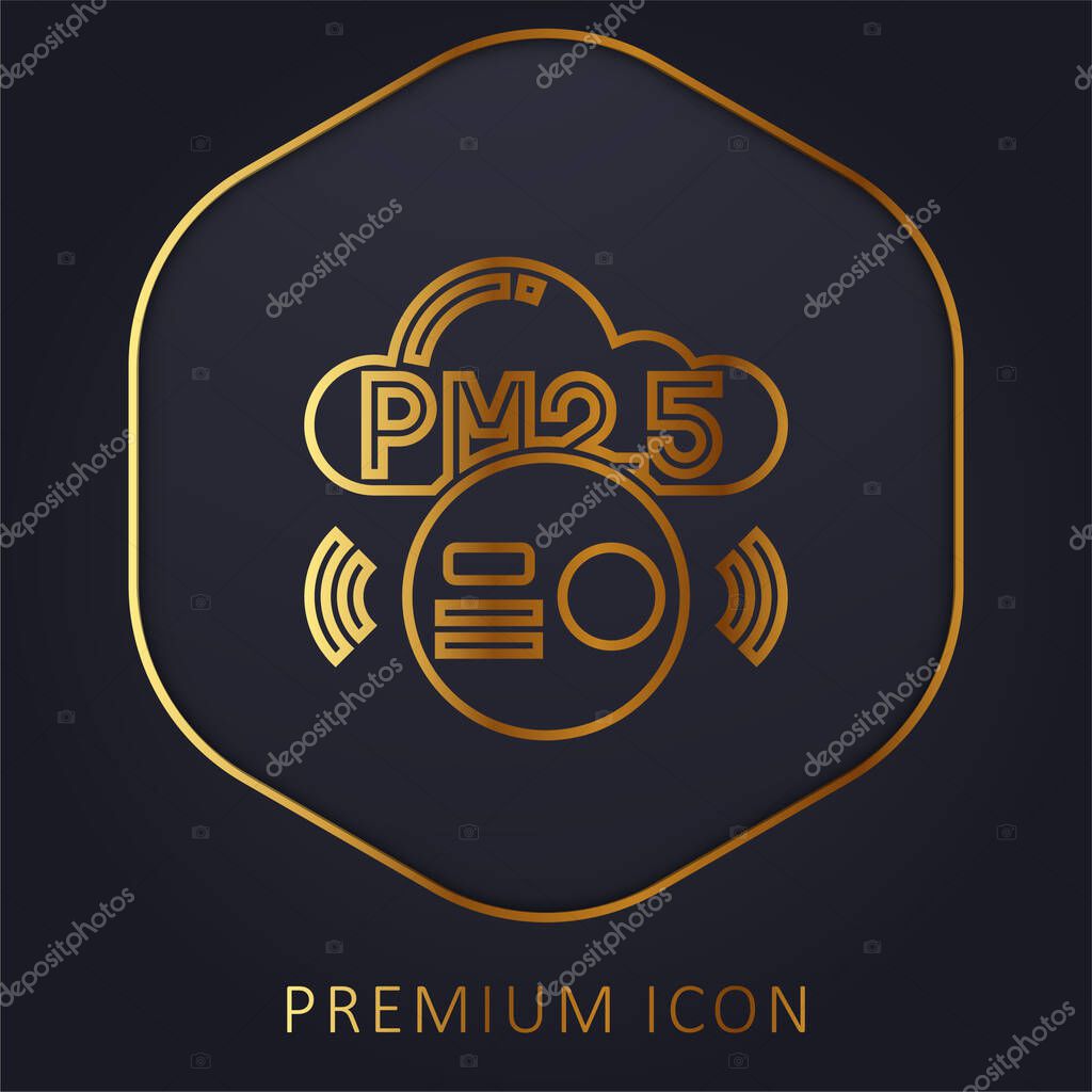 Air Pollution golden line premium logo or icon