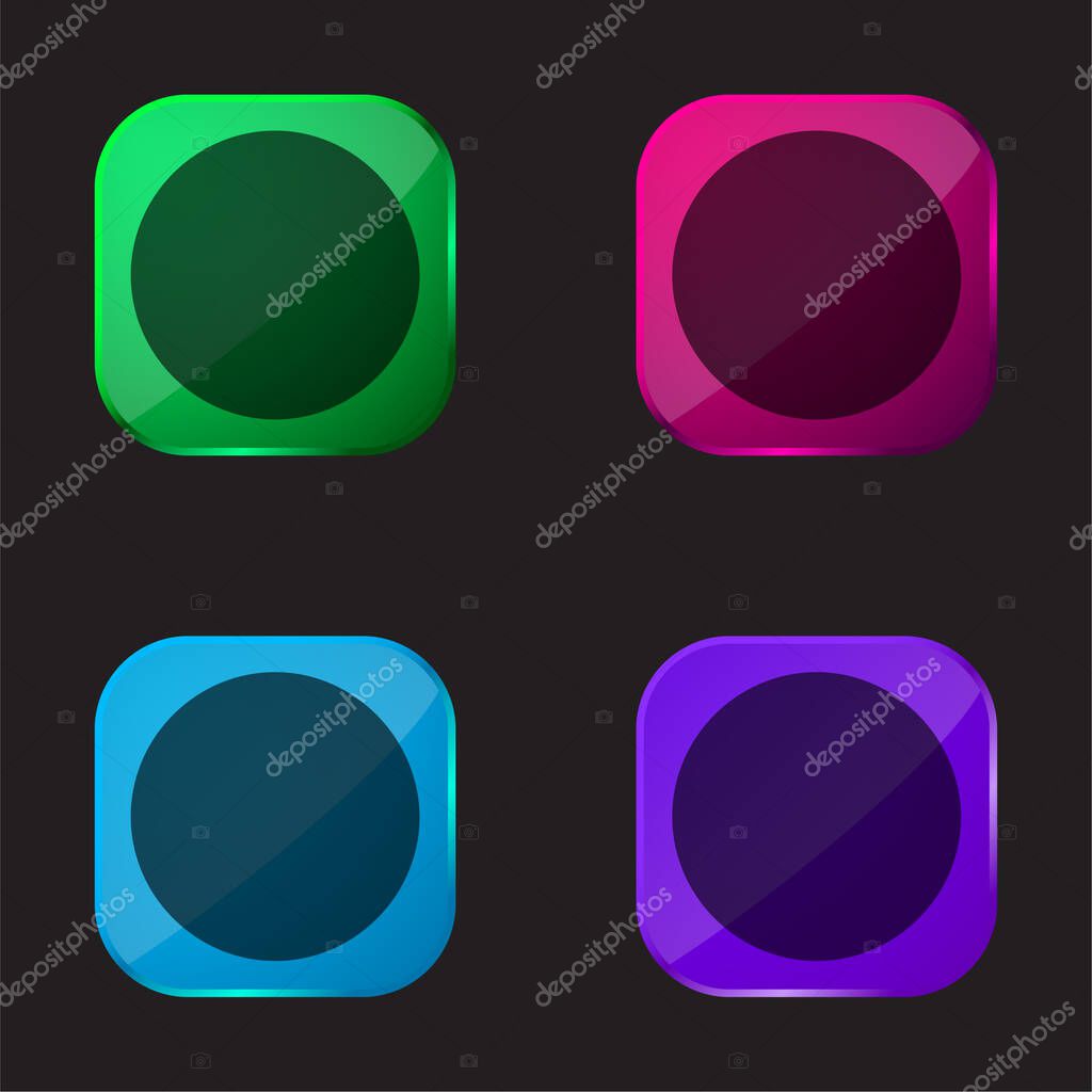 Black Circle four color glass button icon