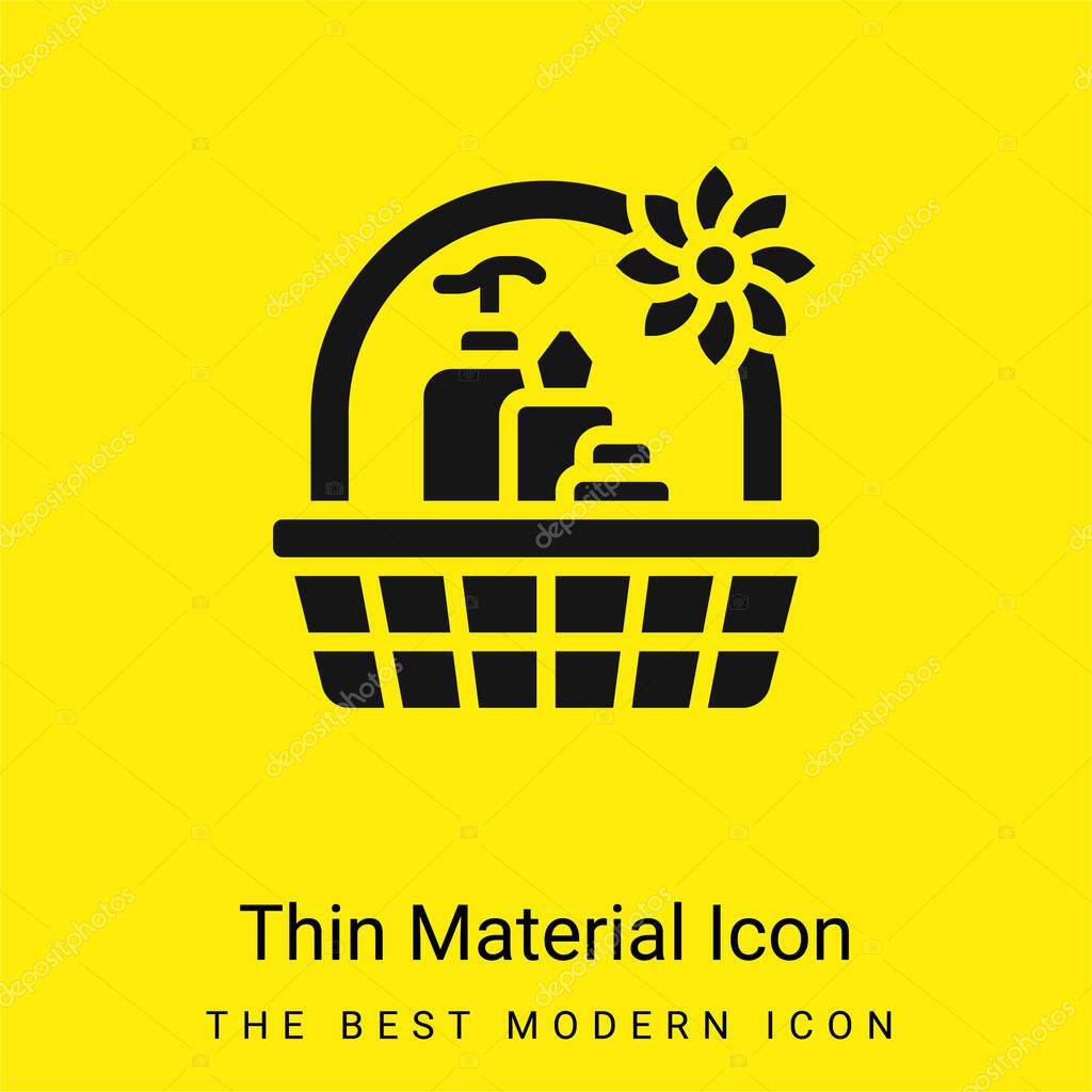 Basket minimal bright yellow material icon
