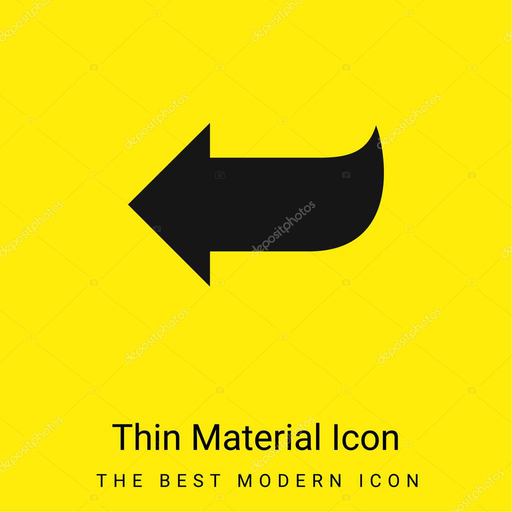 Arrow Shape Pointing To Left minimal bright yellow material icon
