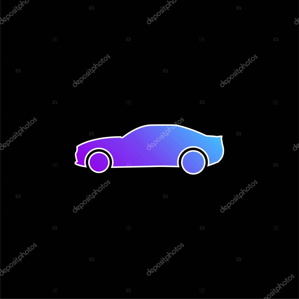 Black Big Car Side View blue gradient vector icon