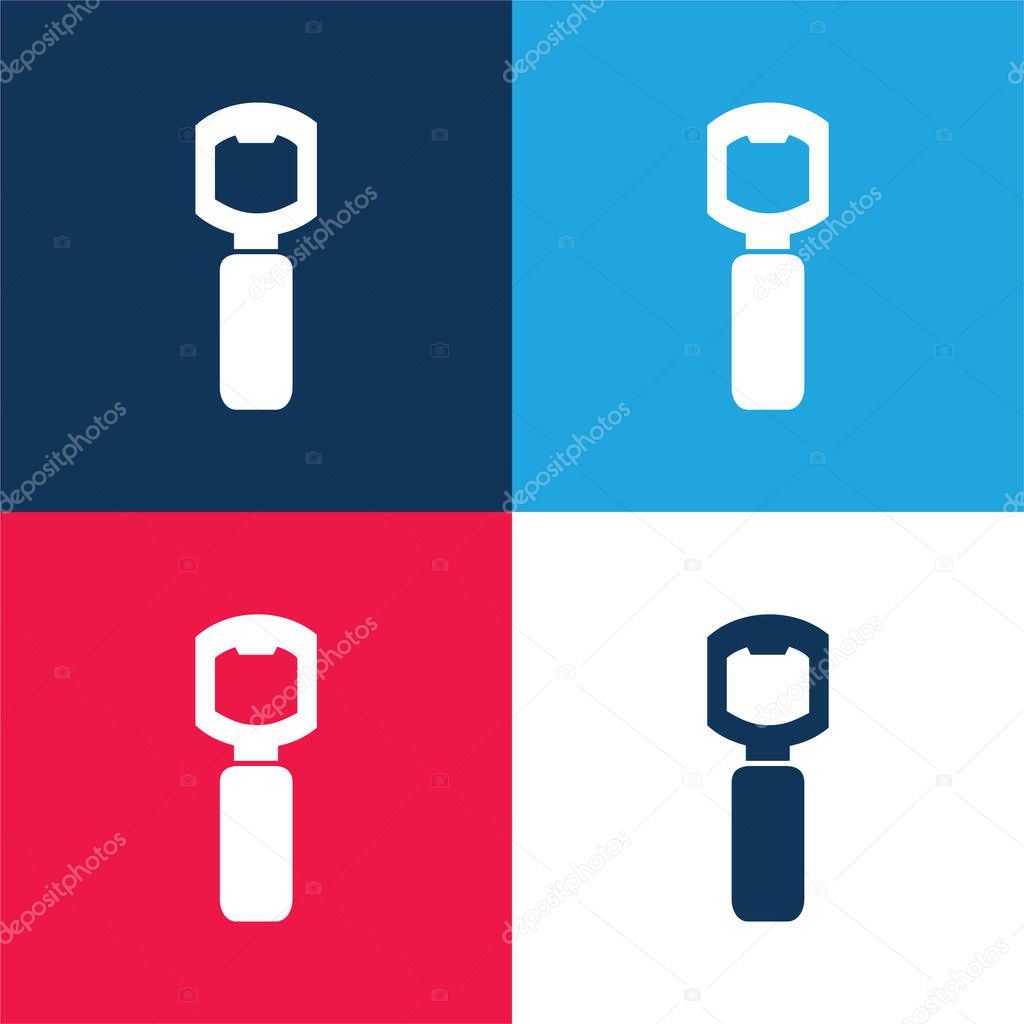 Bottle Opener Tool For Kitchen blue and red four color minimal icon set