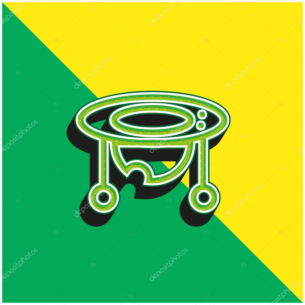 Baby Walker Green and yellow modern 3d vector icon logo