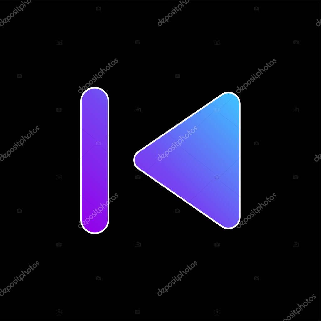 Backward Track blue gradient vector icon
