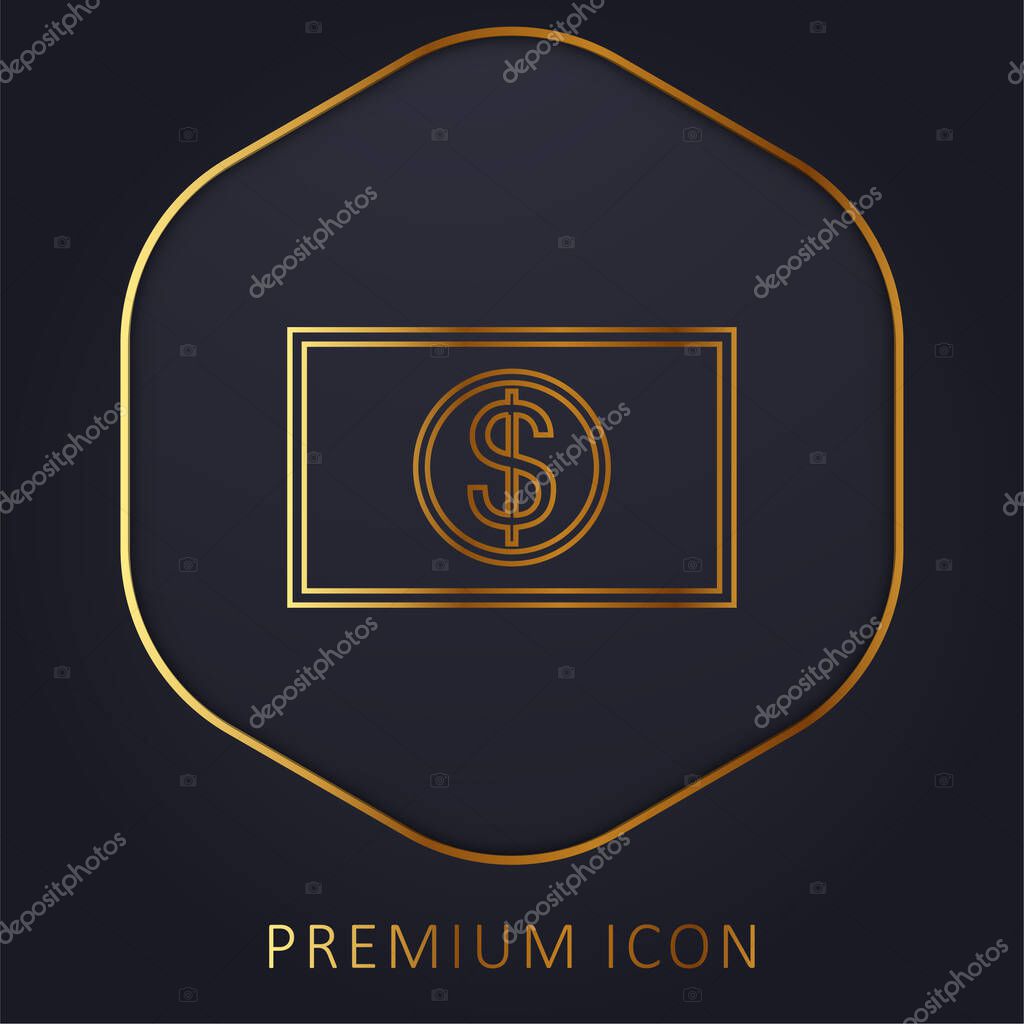Big Dollar Bill golden line premium logo or icon