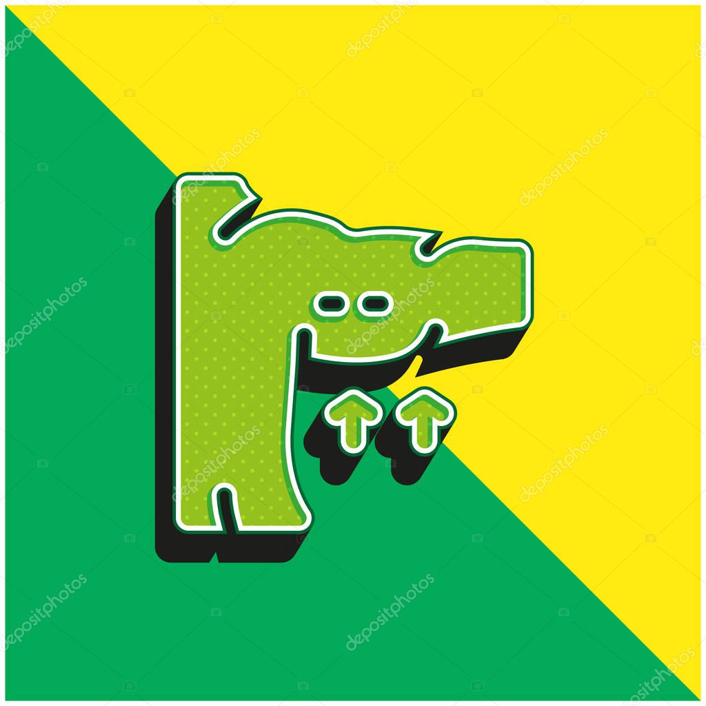 Arm Green and yellow modern 3d vector icon logo