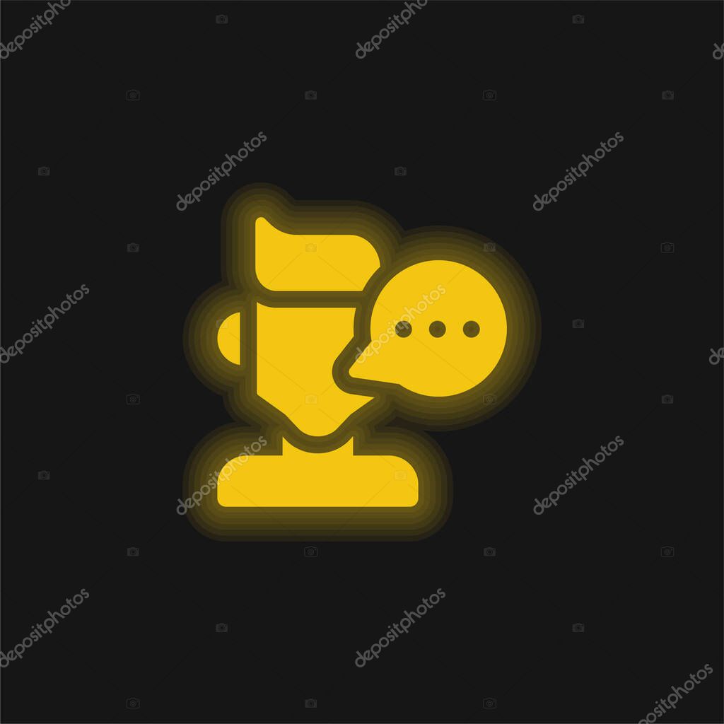 Blogger yellow glowing neon icon
