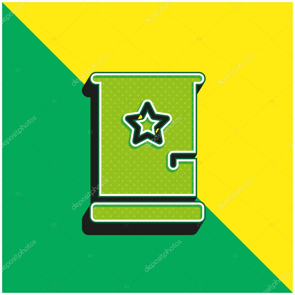 Backstage Green and yellow modern 3d vector icon logo