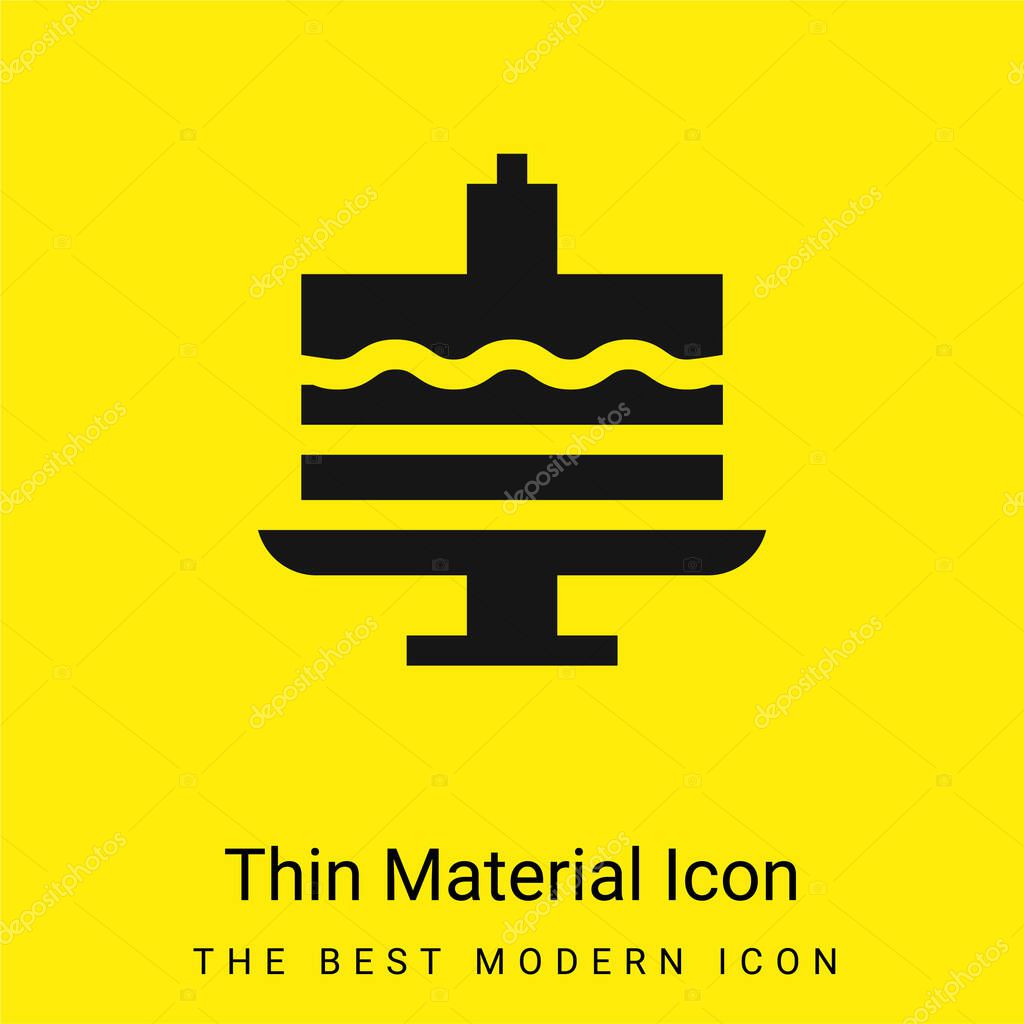 Birthday Cake minimal bright yellow material icon