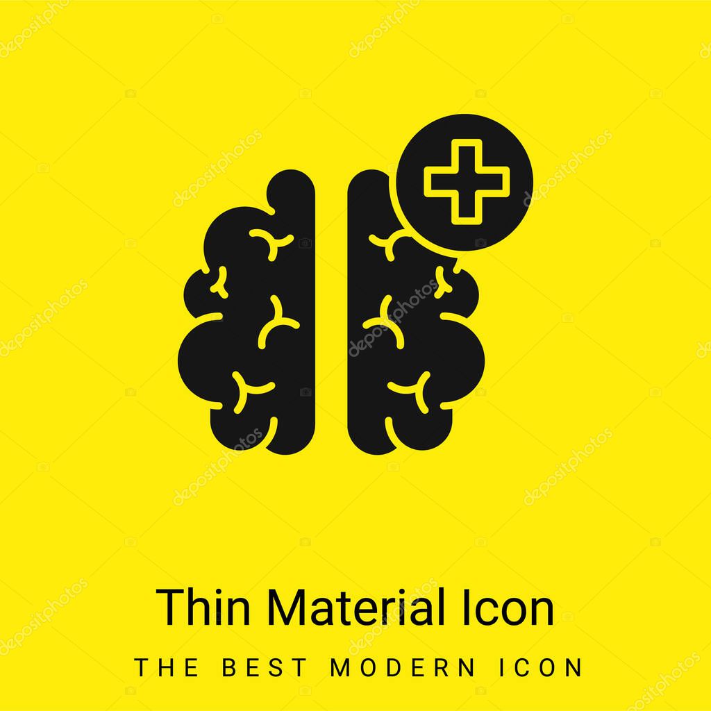Brain minimal bright yellow material icon