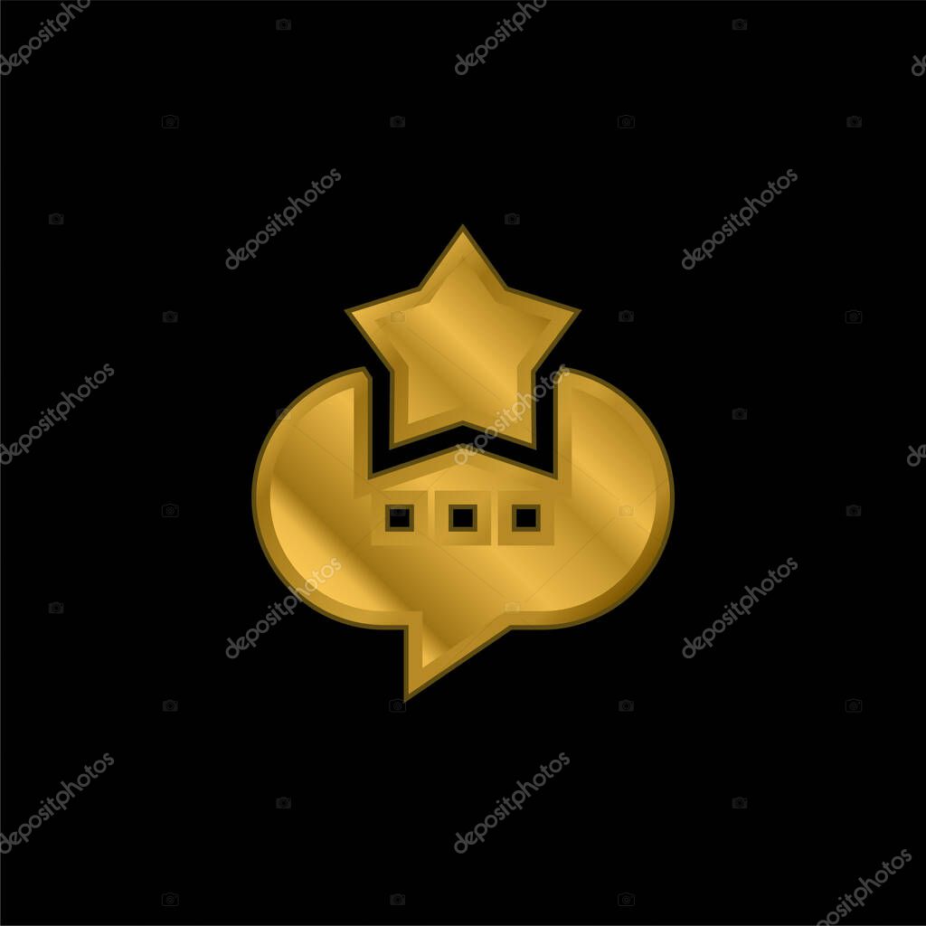 Best gold plated metalic icon or logo vector