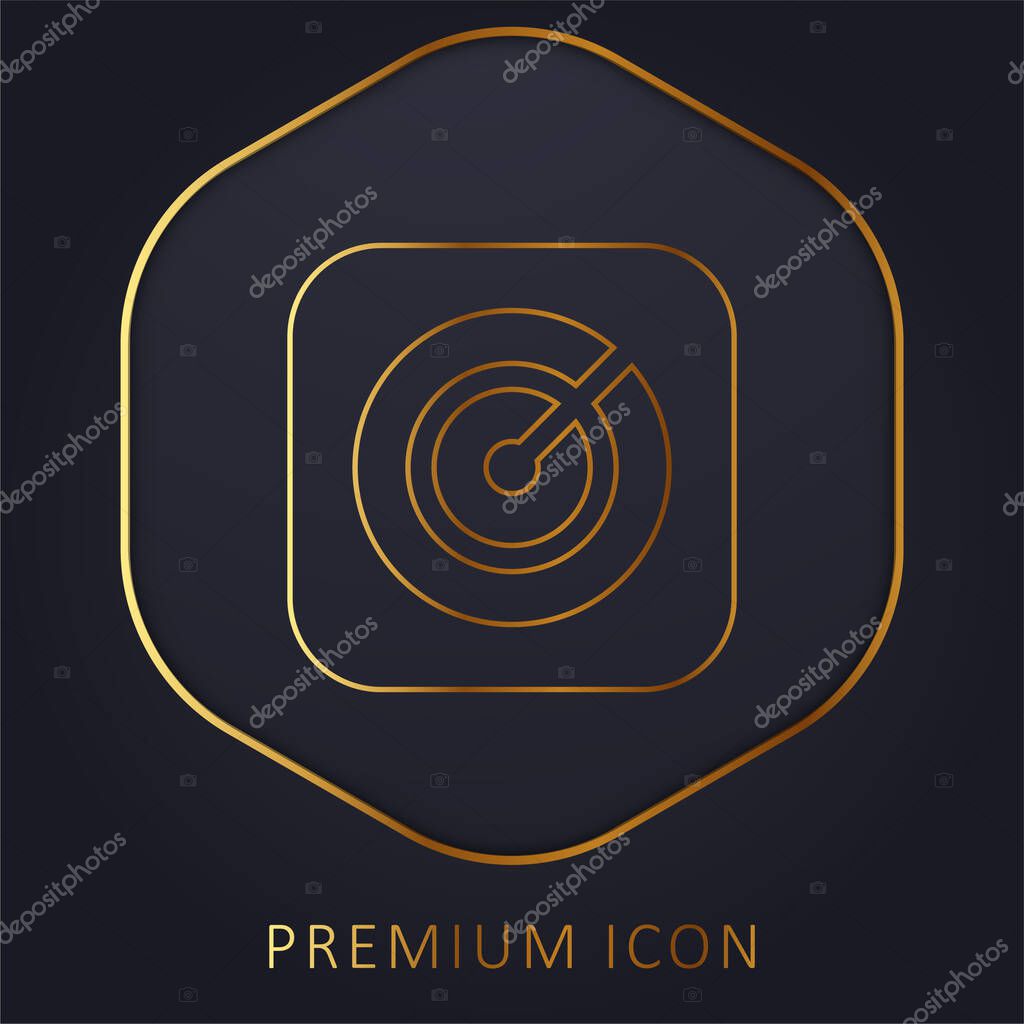 Apple golden line premium logo or icon