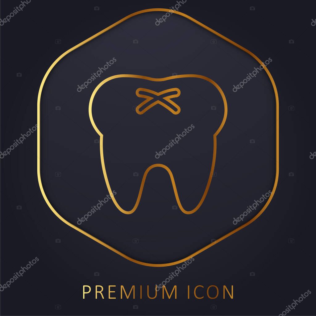 Big Tooth golden line premium logo or icon