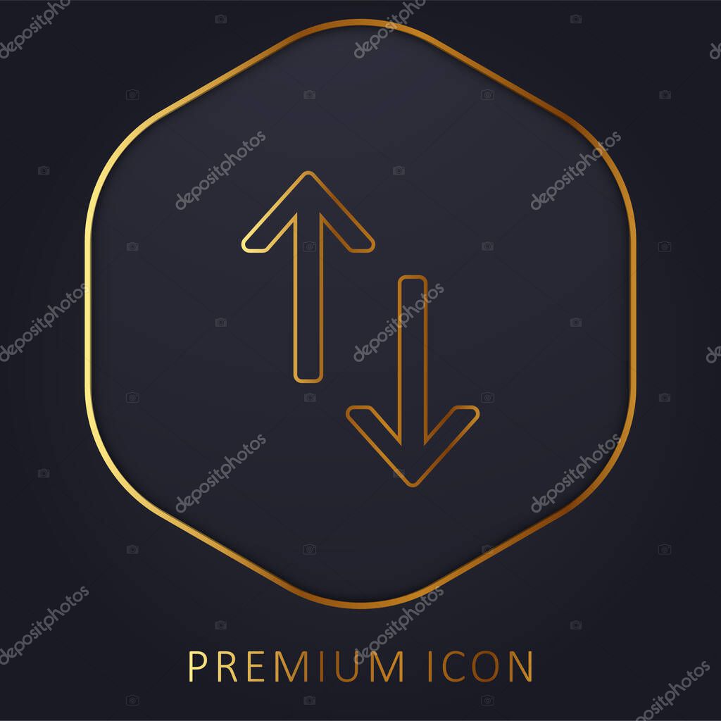 Arrows golden line premium logo or icon