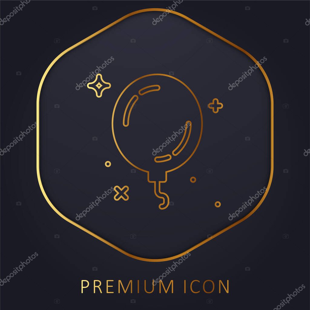 Balloon golden line premium logo or icon