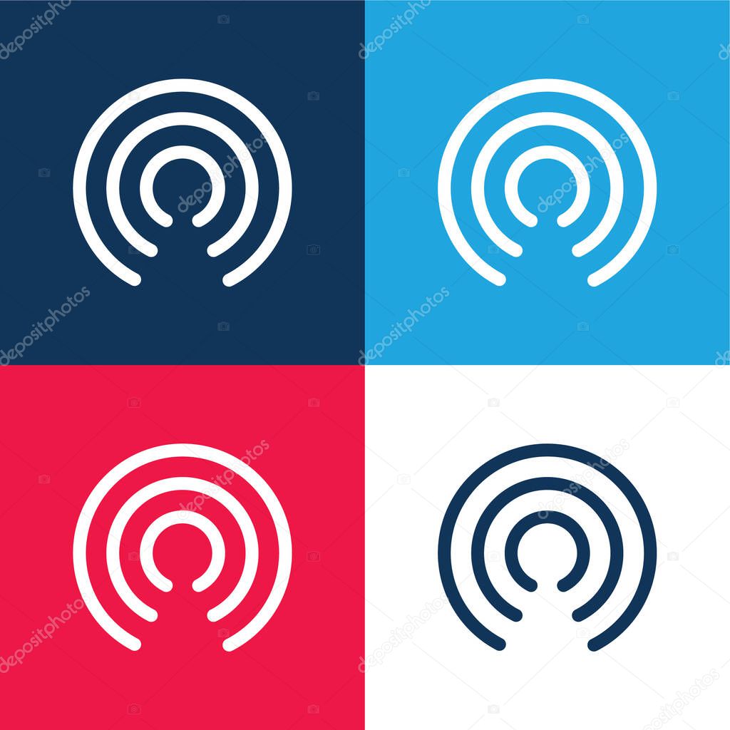 Airdrop blue and red four color minimal icon set