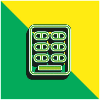 Kabarcık Paketi Yeşil ve Sarı 3D vektör simgesi logosu