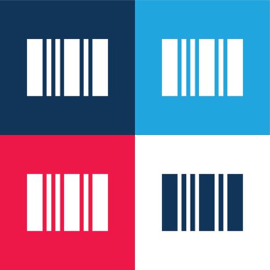 Barkod mavi ve kırmızı dört renk en küçük simge kümesi