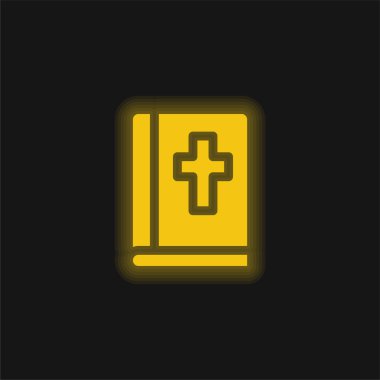 İncil sarı parlak neon simgesi
