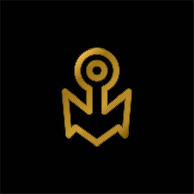 Tekne dayanağı altın kaplama metalik simge veya logo vektörü