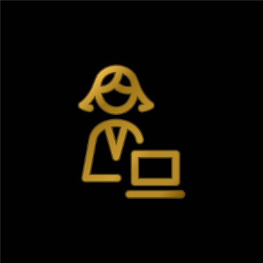 Yönetici altın kaplama metalik simge veya logo vektörü