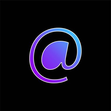 Arroba Sembol mavi gradyan vektör simgesi