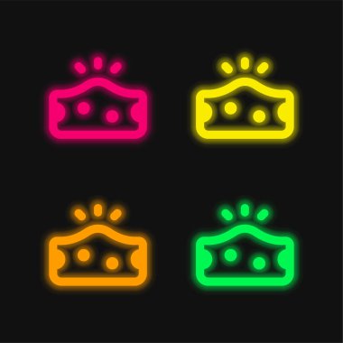 Dört renk parlayan neon vektör simgesi alerjisi