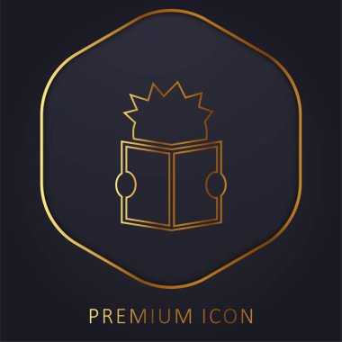 Çocuk Altın Çizgili Kitap logosu ya da simgesi okuyor