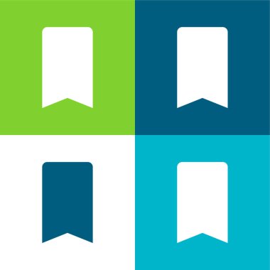 Yer imi Düz 4 renk minimal simgesi seti