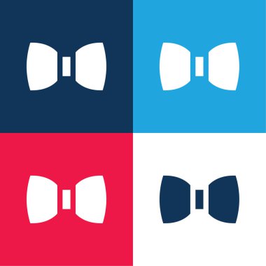 Papyon mavi ve kırmızı dört renk minimal simge seti