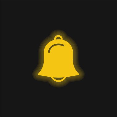 Alarm sarı parlayan neon simgesi