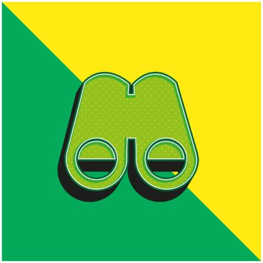 Dürbünler Yeşil ve Sarı Modern 3D vektör simgesi logosu