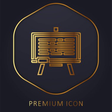 Karatahta altın çizgi prim logosu veya simgesi