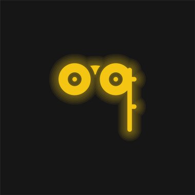 Dürbünler sarı parlayan neon simgesi