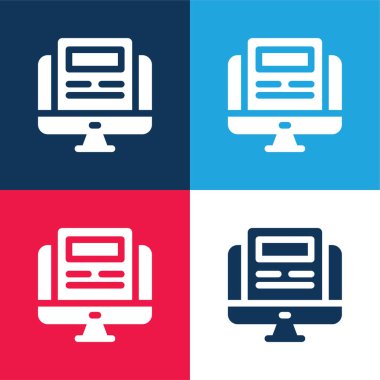 Madde mavi ve kırmızı dört renk en küçük simge kümesi