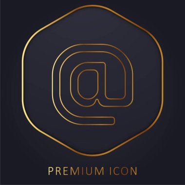 Arroba Sign golden line premium logo or icon clipart