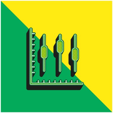 Box Plot Graphic Green and yellow modern 3d vector icon logo clipart