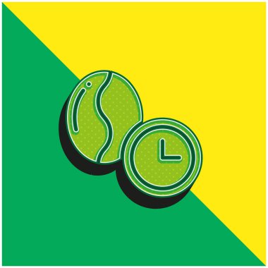 Bean Green and yellow modern 3d vector icon logo clipart