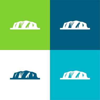 Ayers Rock Flat four color minimal icon set clipart