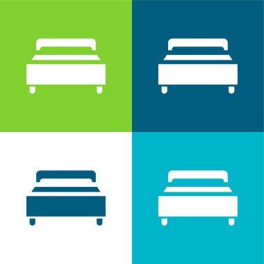 Yatak odası Düz 4 renk en küçük simge seti