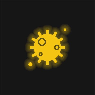 Bakteri sarı parlak neon simgesi