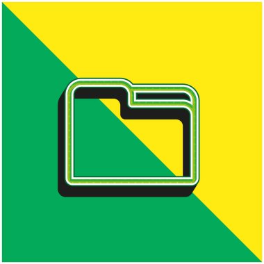 Büyük Dizin Yeşil ve Sarı Modern 3D vektör simgesi logosu