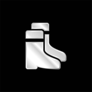 Çizmeler gümüş kaplama metalik simge