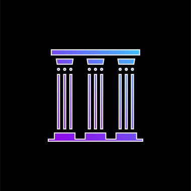 Ancient Pillar blue gradient vector icon clipart