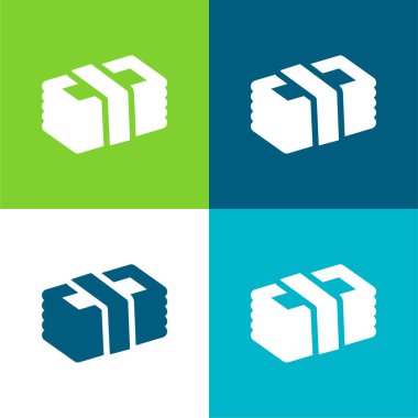 Para Düz 4 renk en küçük simge seti