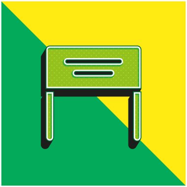 Yeşil ve sarı modern 3D vektör simgesi logosu