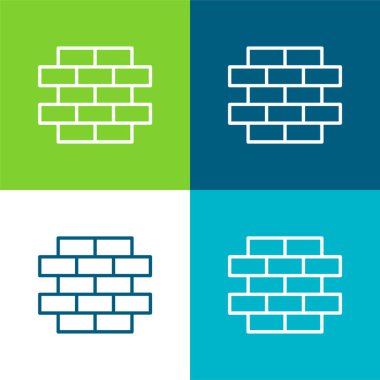 Tuğla Duvarı Düz 4 renk en küçük simge kümesi